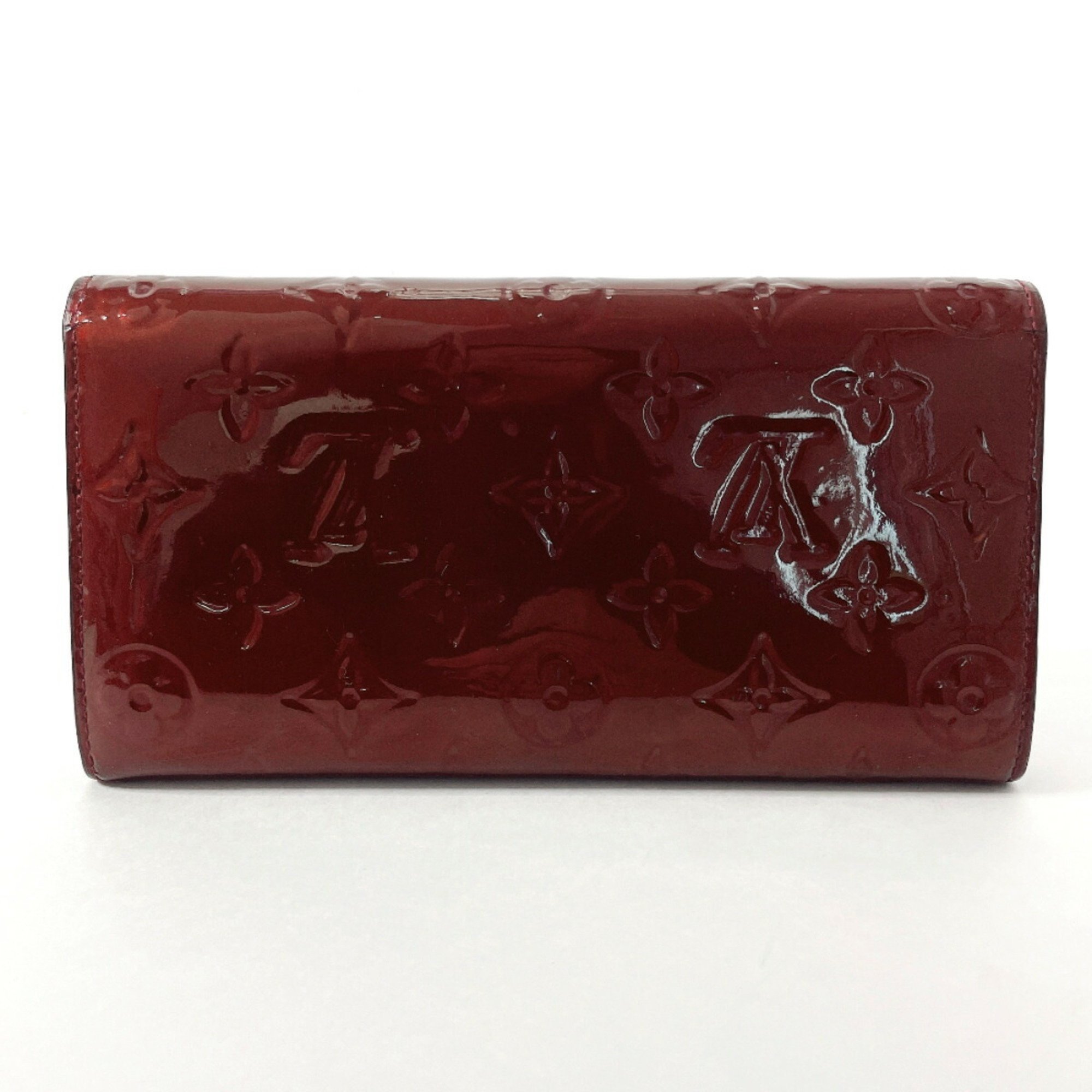 LOUIS VUITTON Louis Vuitton Portefeuille Sarah M93524 Long Wallet Monogram Vernis Bordeaux Women's