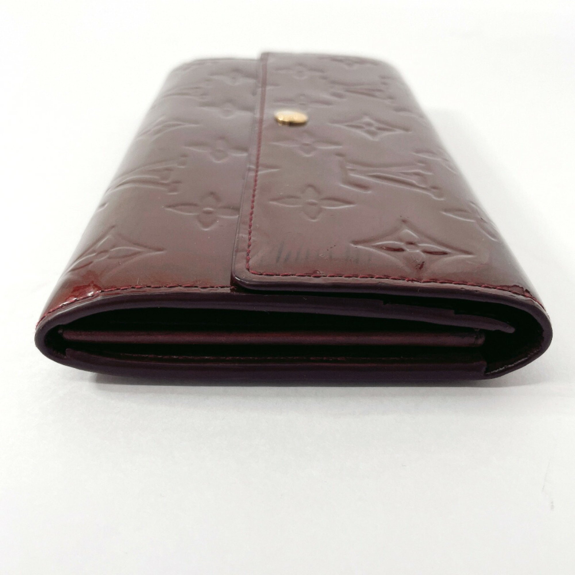 LOUIS VUITTON Louis Vuitton Portefeuille Sarah M93524 Long Wallet Monogram Vernis Bordeaux Women's