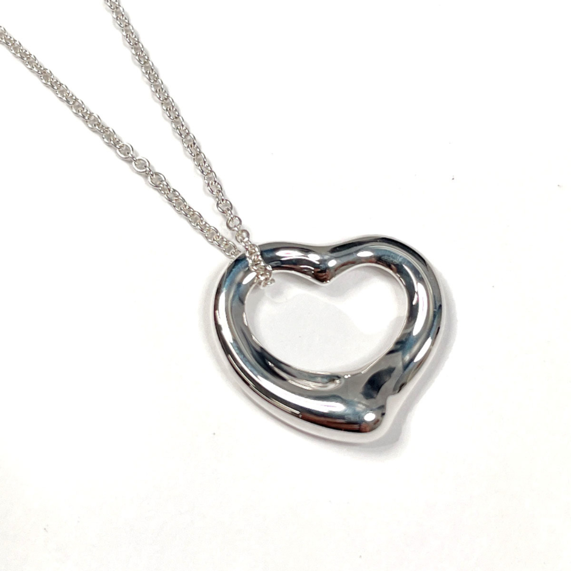 TIFFANY&Co. Tiffany Heart Elsa Peretti Necklace, Silver 925, Silver, Women's