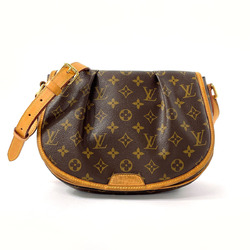 LOUIS VUITTON Menilmontant PM M40474 Shoulder Bag Monogram Canvas/Nubuck Leather Brown Women's