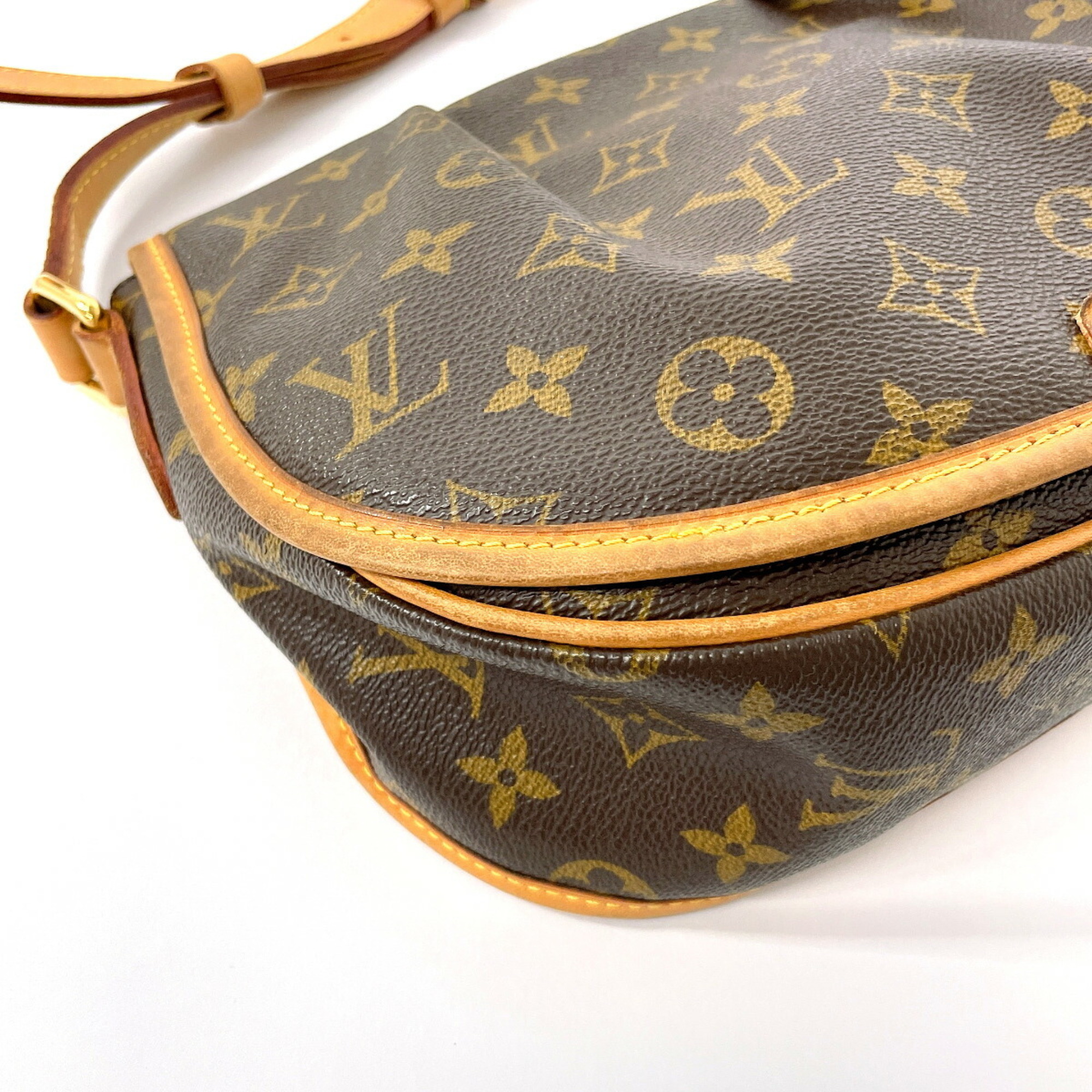 LOUIS VUITTON Menilmontant PM M40474 Shoulder Bag Monogram Canvas/Nubuck Leather Brown Women's