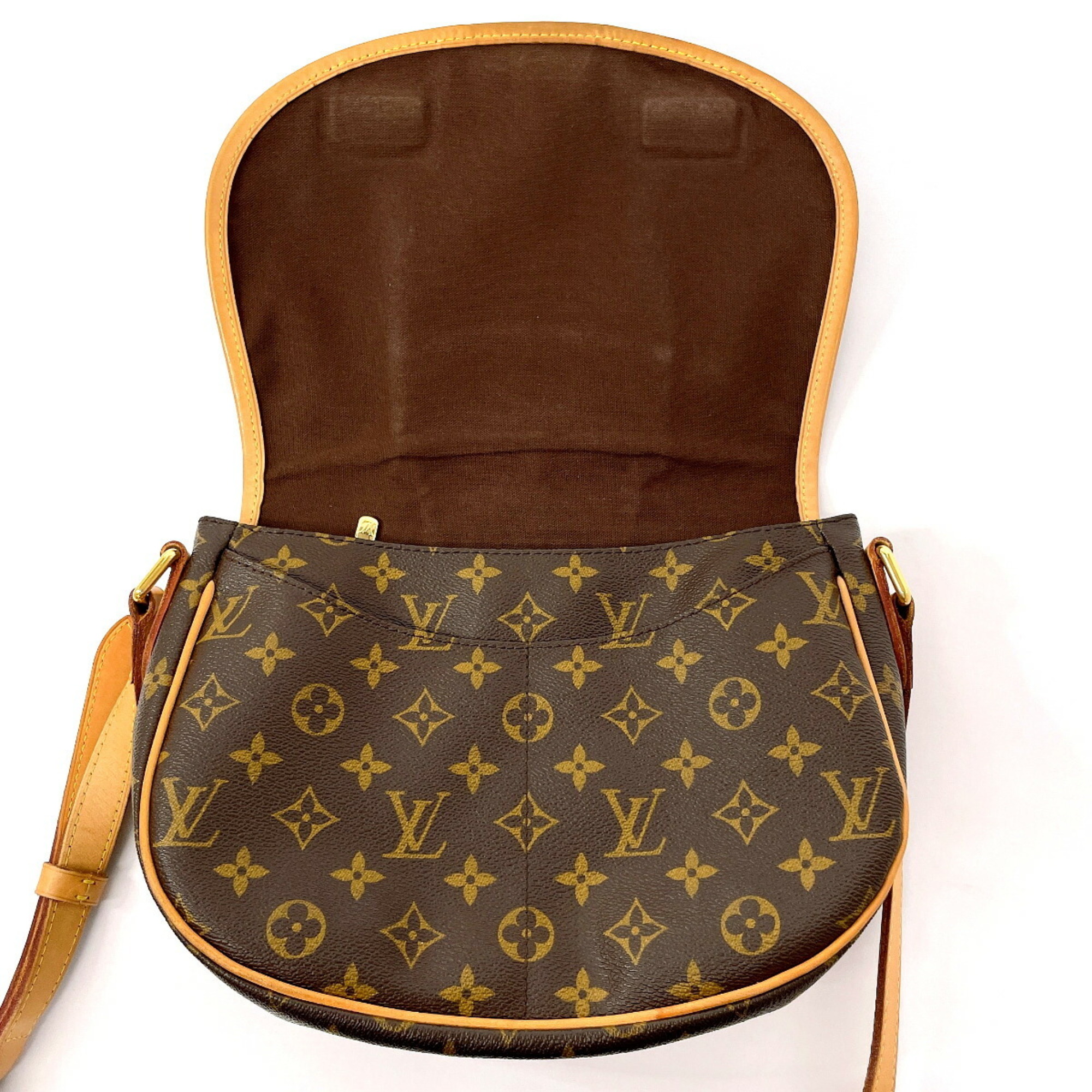 LOUIS VUITTON Menilmontant PM M40474 Shoulder Bag Monogram Canvas/Nubuck Leather Brown Women's