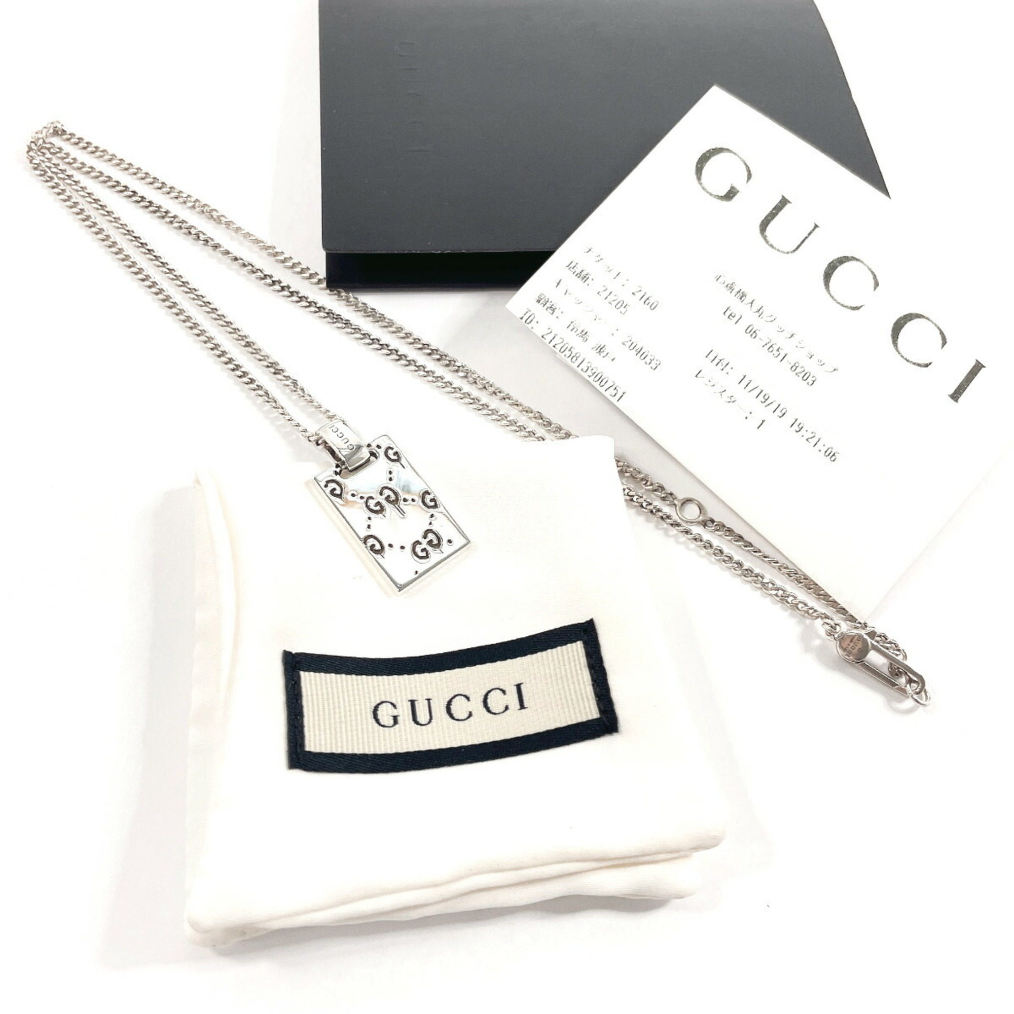 GUCCI Gucci Ghost 455315 J8400 Necklace Silver 925 Men's