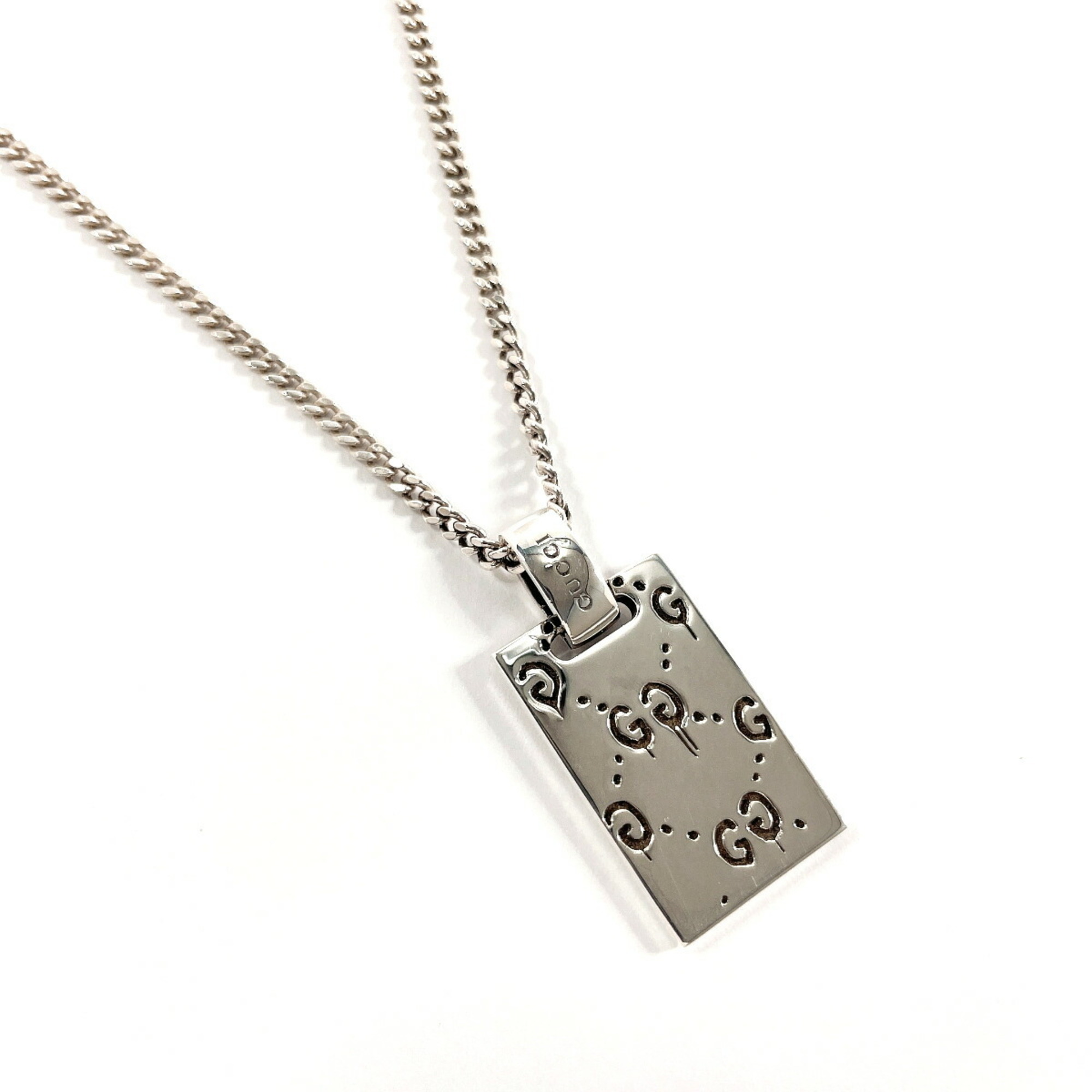 GUCCI Gucci Ghost 455315 J8400 Necklace Silver 925 Men's