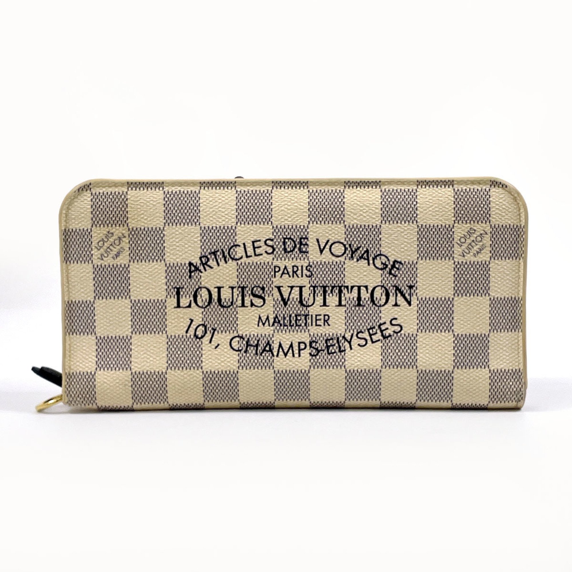 LOUIS VUITTON Louis Vuitton Portefeuille Ansolite N63115 Long Wallet Damier Azur White Unisex