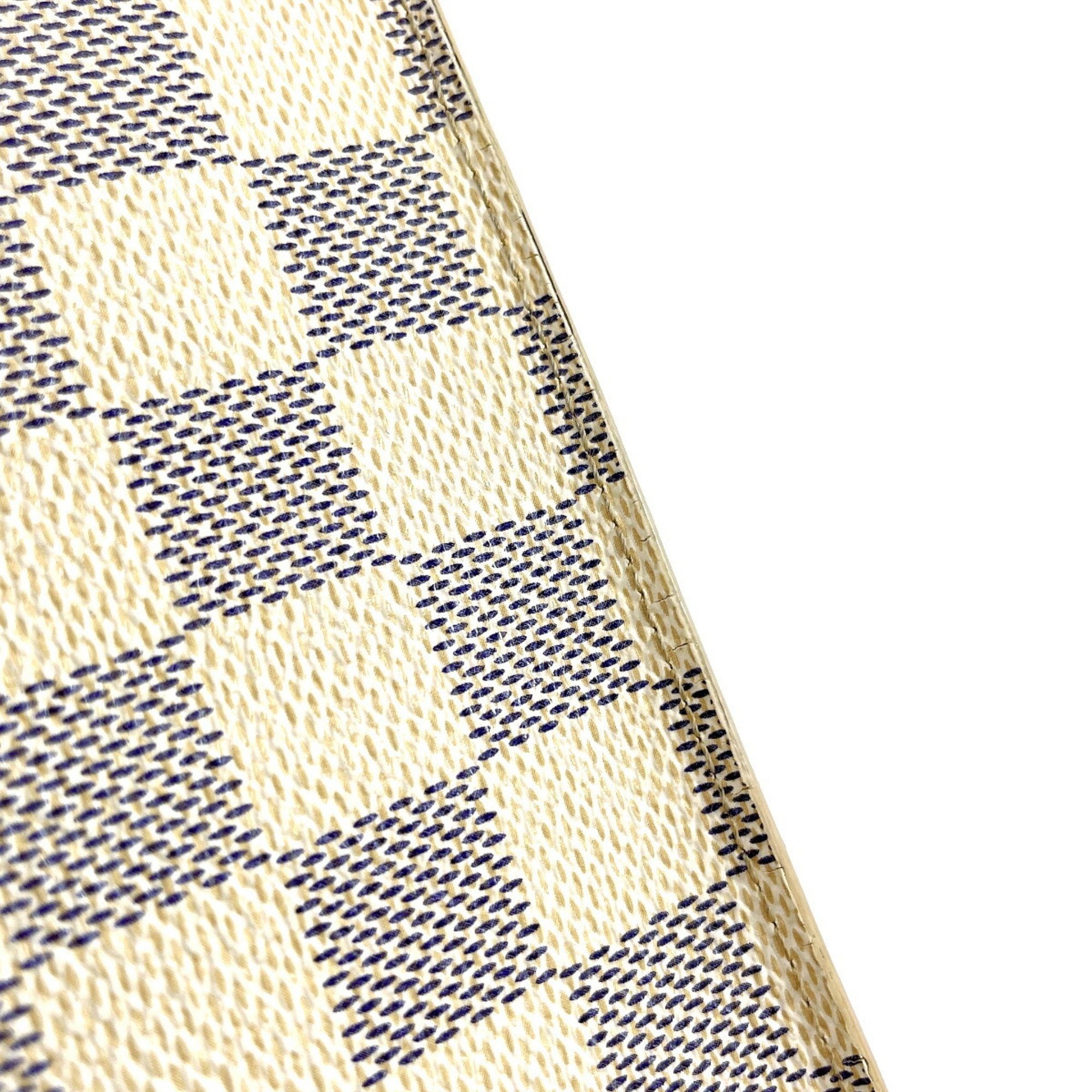 LOUIS VUITTON Louis Vuitton Portefeuille Ansolite N63115 Long Wallet Damier Azur White Unisex