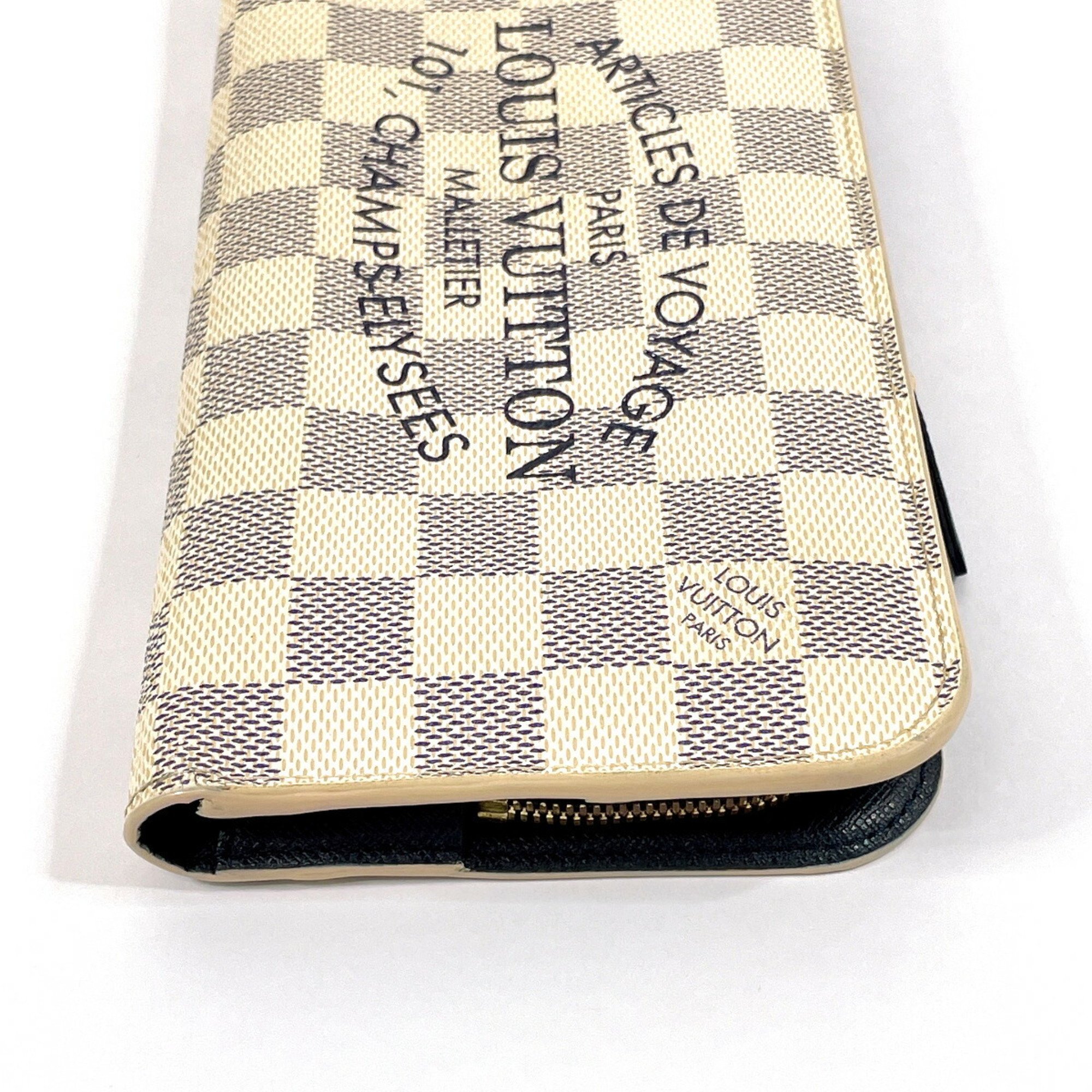 LOUIS VUITTON Louis Vuitton Portefeuille Ansolite N63115 Long Wallet Damier Azur White Unisex