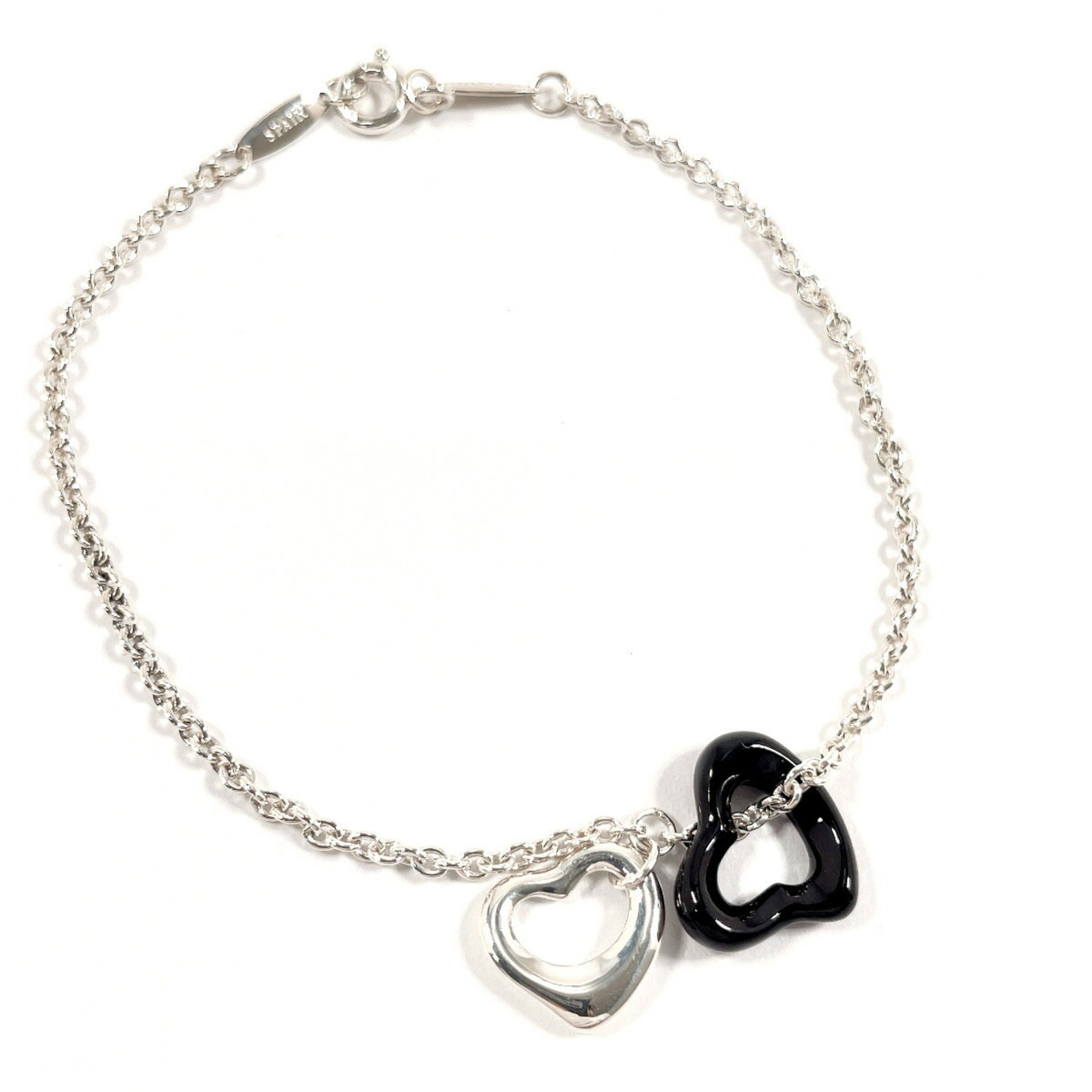 TIFFANY&Co. Tiffany Heart Elsa Peretti Bracelet Silver 925/Black Jade Women's