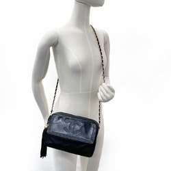 CHANEL Chain Shoulder Bag Lambskin Black Women's