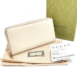 GUCCI Gucci Round 658691 Long Wallet Leather Beige Unisex