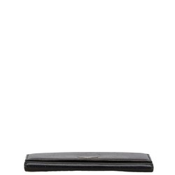 Prada Triangle Plate Long Wallet Black Leather Women's PRADA