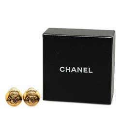 Chanel Coco Mark Crown Motif Earrings Gold Plated Women's CHANEL