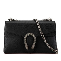 Gucci Dionysus Rhinestone Chain Shoulder Bag 400249 Black Leather Women's GUCCI