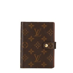 Louis Vuitton Monogram Agenda PM Notebook Cover R20005 Brown PVC Leather Women's LOUIS VUITTON