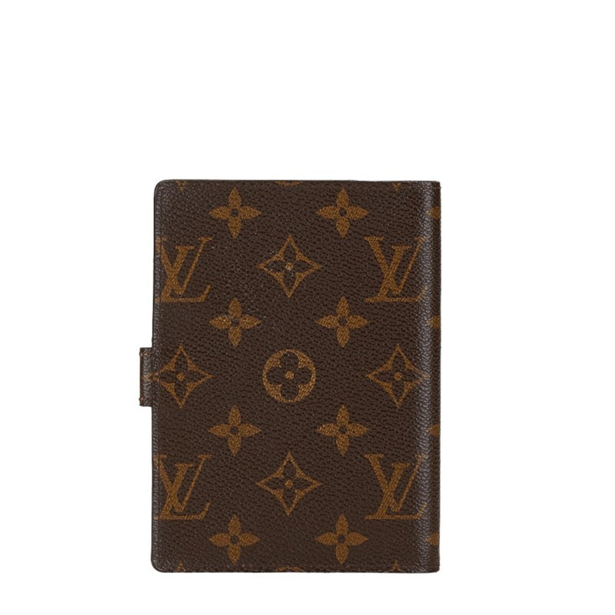 Louis Vuitton Monogram Agenda PM Notebook Cover R20005 Brown PVC Leather Women's LOUIS VUITTON