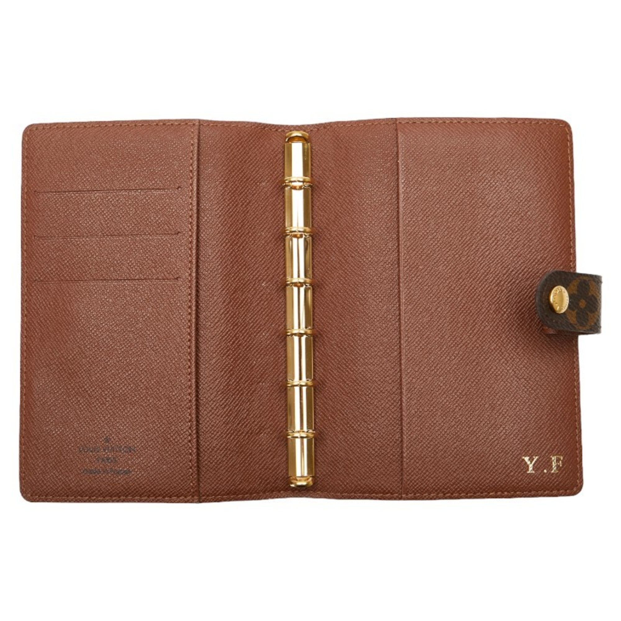 Louis Vuitton Monogram Agenda PM Notebook Cover R20005 Brown PVC Leather Women's LOUIS VUITTON