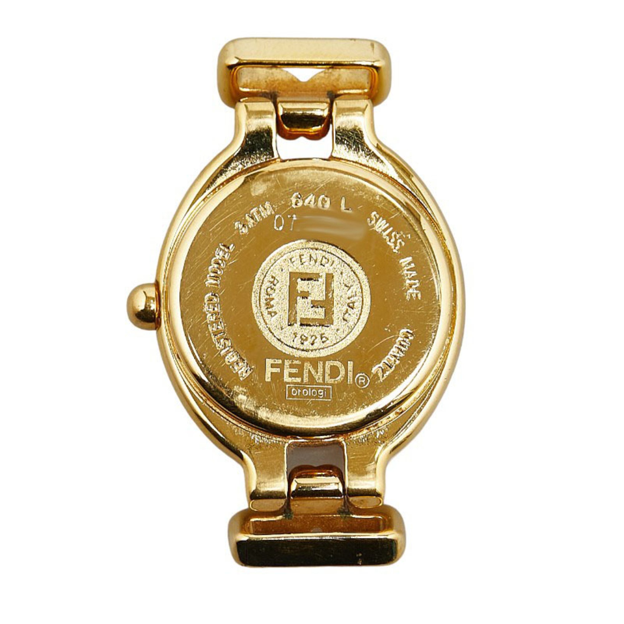 FENDI Changeable Strap 9 Colors Watch 640L Quartz Silver Dial Stainless Steel Women's