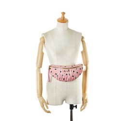 Miu Miu Miu Star Motif Waist Bag Body Pink Nylon Leather Women's MIUMIU