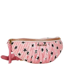 Miu Miu Miu Star Motif Waist Bag Body Pink Nylon Leather Women's MIUMIU