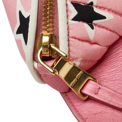 Miu Miu Miu Star Motif Waist Bag Body Pink Nylon Leather Women's MIUMIU