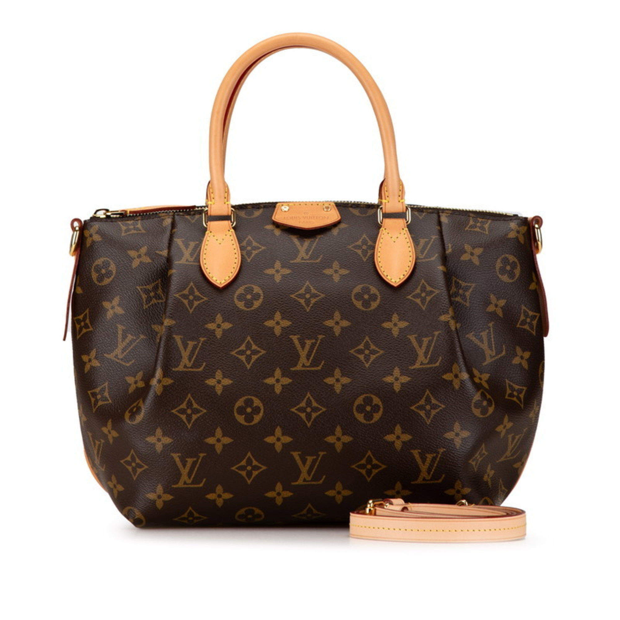 Louis Vuitton Monogram Turen PM Handbag Shoulder Bag M48813 Brown PVC Leather Women's LOUIS VUITTON