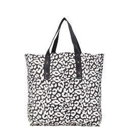 Jimmy Choo Tote Bag White Black Nylon Leather Women's JIMMY CHOO