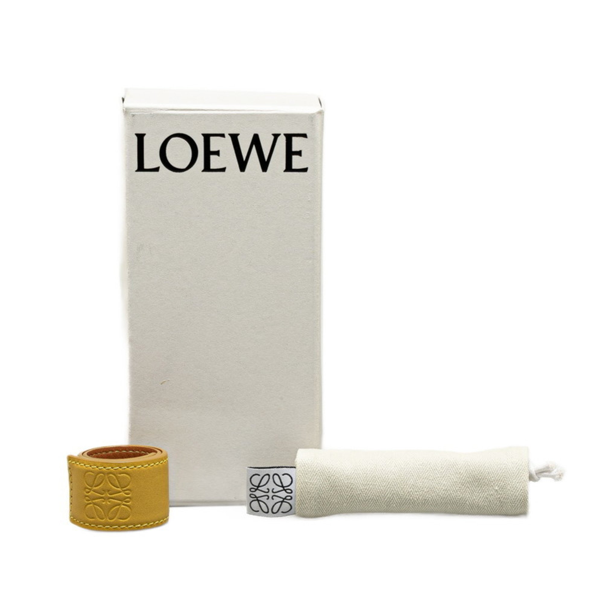 LOEWE Anagram Bracelet Yellow Leather Women's