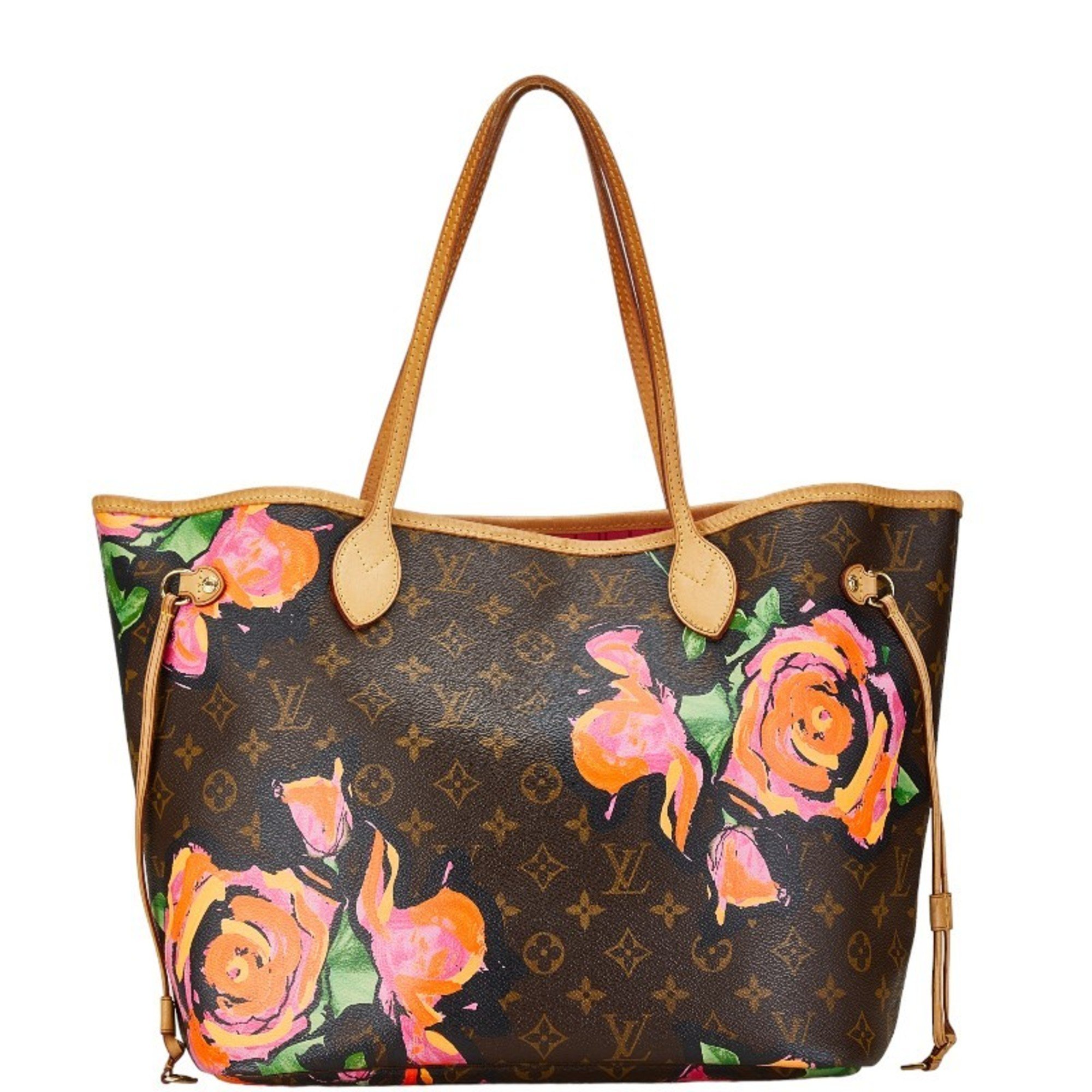 Louis Vuitton Monogram Rose Neverfull MM Tote Bag Shoulder M48613 Brown Red Multicolor PVC Leather Women's LOUIS VUITTON