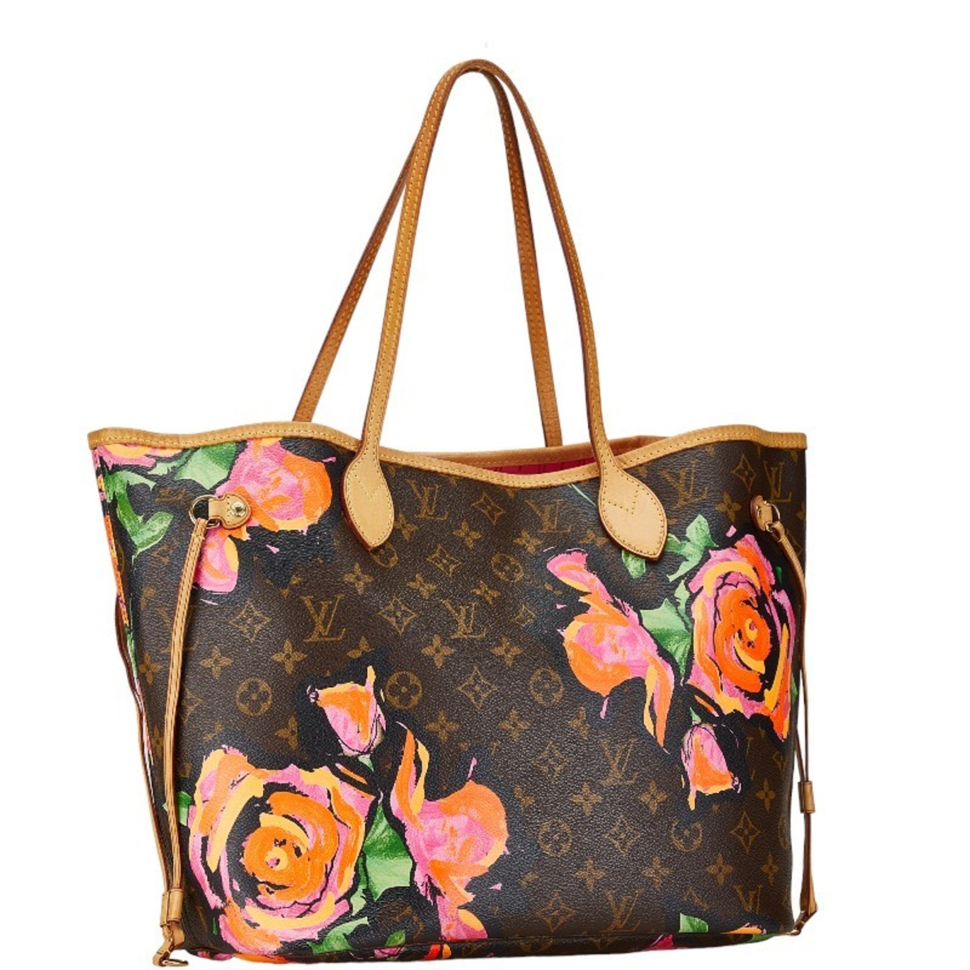 Louis Vuitton Monogram Rose Neverfull MM Tote Bag Shoulder M48613 Brown Red Multicolor PVC Leather Women's LOUIS VUITTON