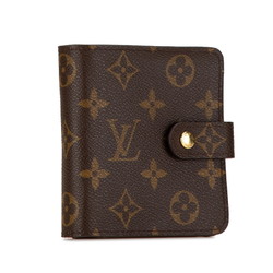 Louis Vuitton Monogram Compact Zip Bi-fold Wallet M61667 Brown PVC Leather Women's LOUIS VUITTON