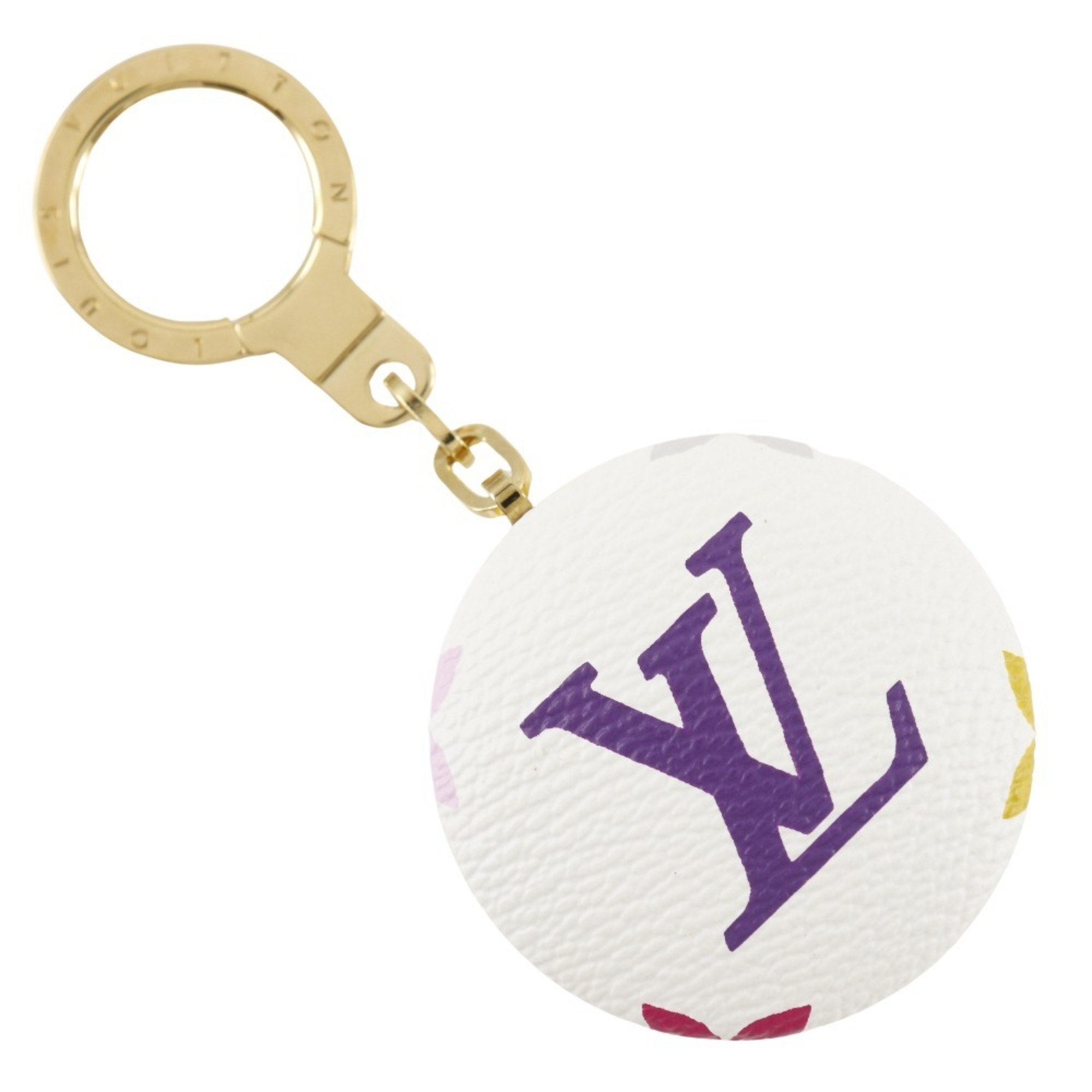 Louis Vuitton LOUIS VUITTON Astropill Charm Keychain with Light M51911 Monogram Multicolor x Gold Plated Bron White Unisex