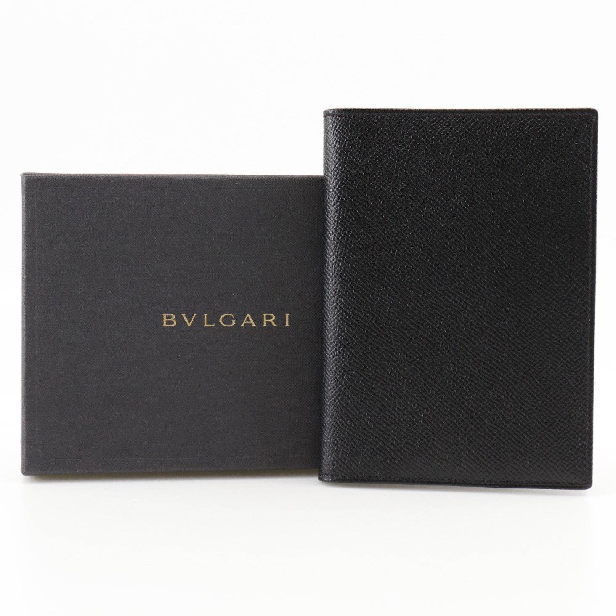 BVLGARI Notebook Cover Leather Black Unisex