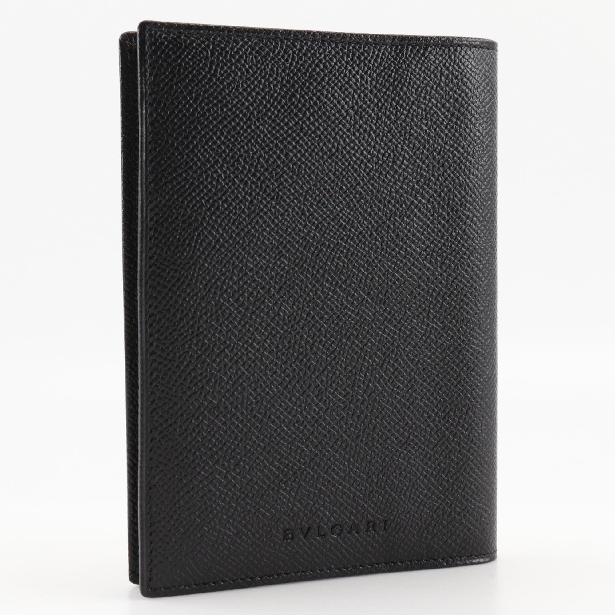 BVLGARI Notebook Cover Leather Black Unisex