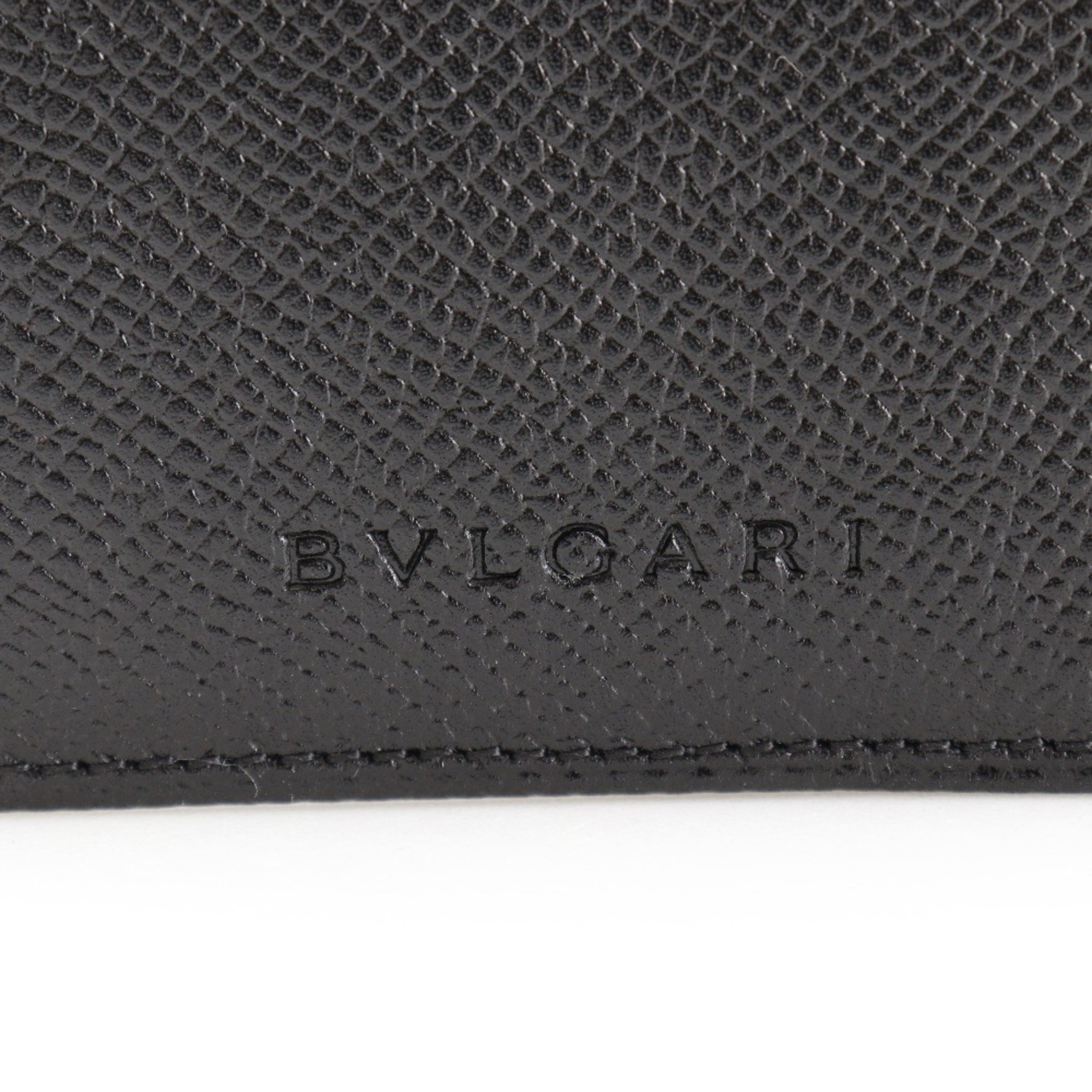 BVLGARI Notebook Cover Leather Black Unisex