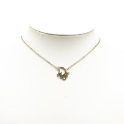 Christian Dior Dior Rhinestone Necklace Gold Plated Women's