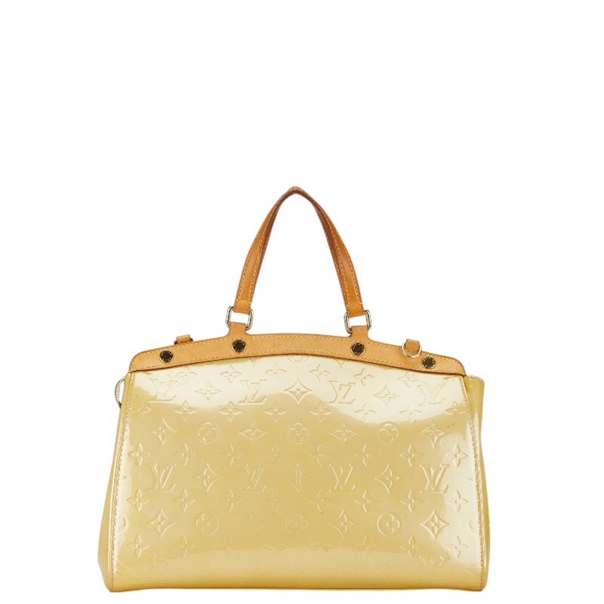 Louis Vuitton Monogram Vernis MM Handbag Shoulder Bag M90108 Citrine Beige Patent Leather Women's LOUIS VUITTON