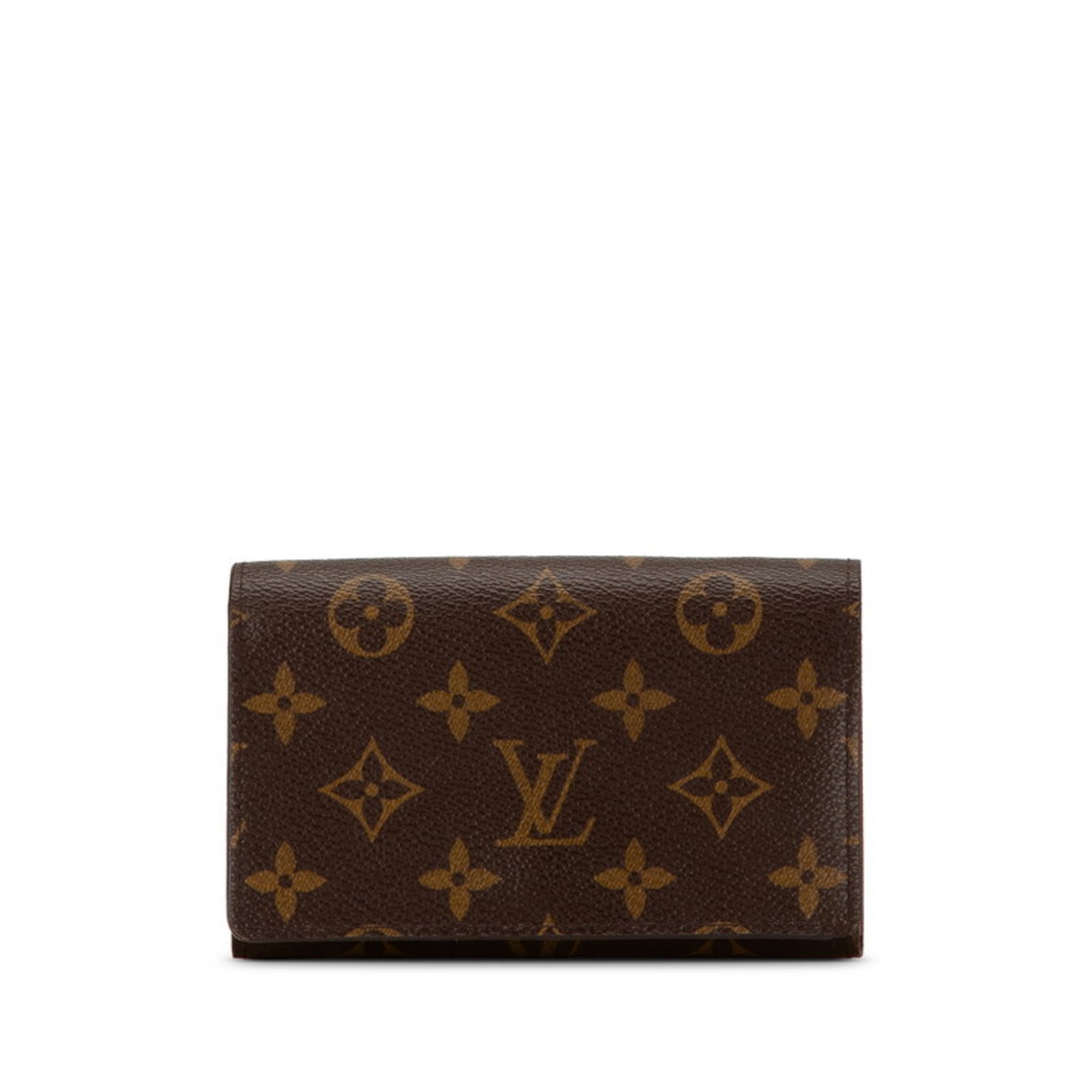 Louis Vuitton Monogram Portefeuille Tresor Bi-fold Wallet M61736 Brown PVC Leather Women's LOUIS VUITTON