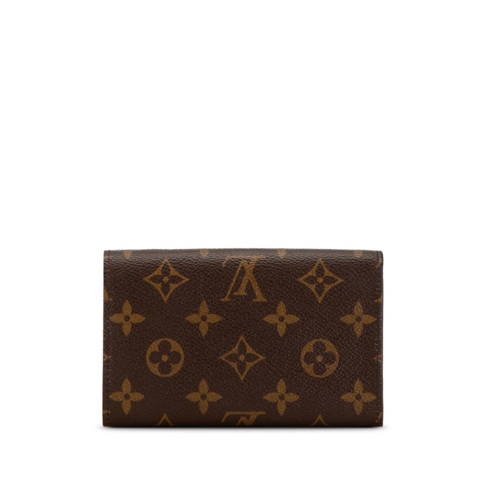 Louis Vuitton Monogram Portefeuille Tresor Bi-fold Wallet M61736 Brown PVC Leather Women's LOUIS VUITTON