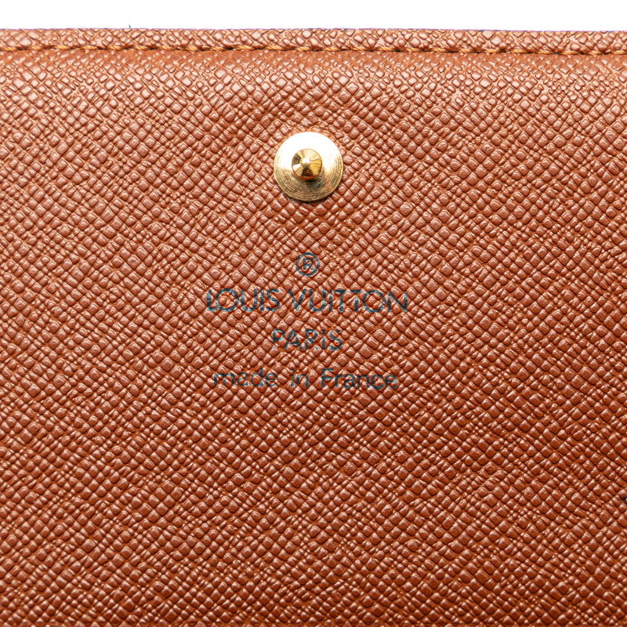 Louis Vuitton Monogram Portefeuille Tresor Bi-fold Wallet M61736 Brown PVC Leather Women's LOUIS VUITTON