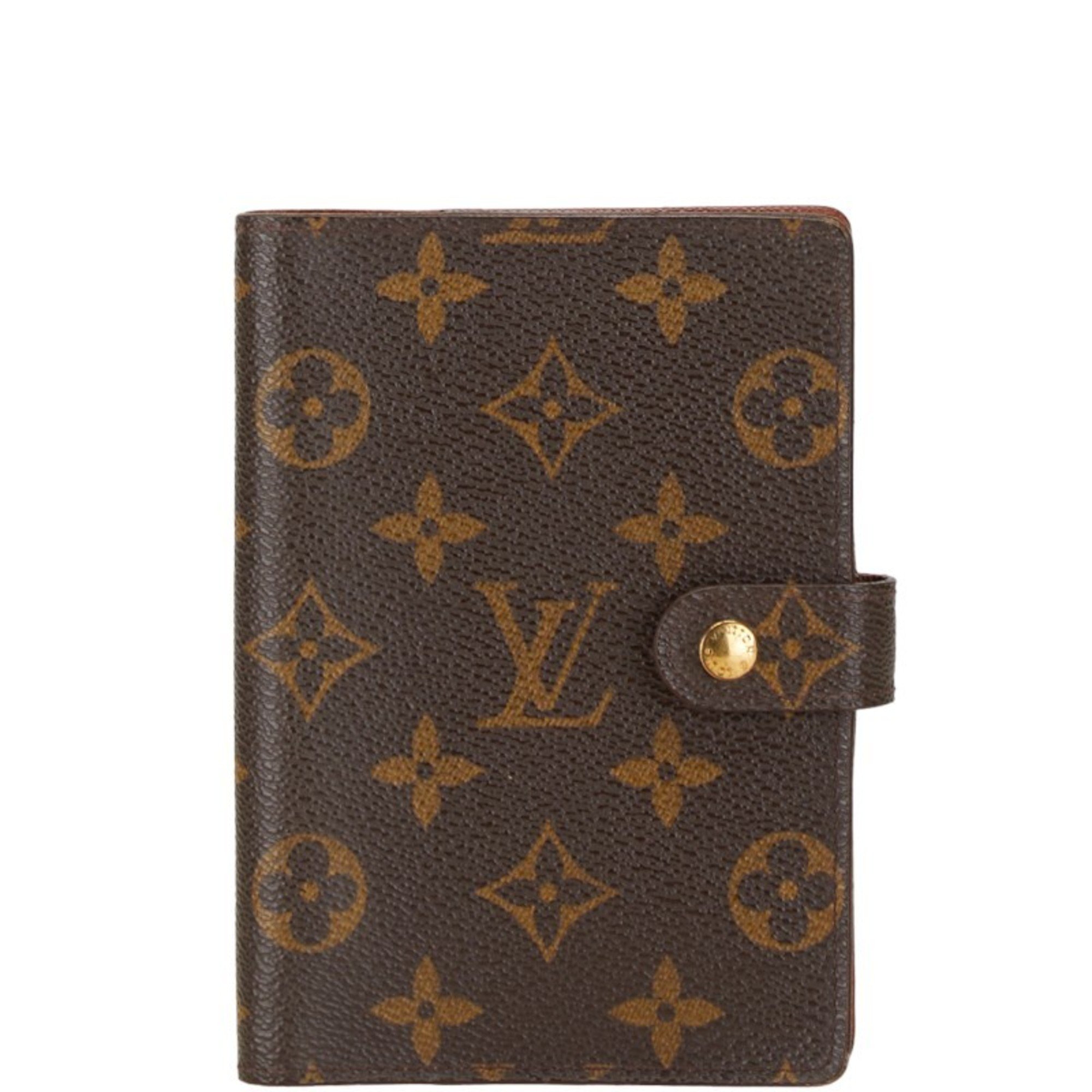 Louis Vuitton Monogram Agenda PM Notebook Cover R20005 Brown PVC Leather Women's LOUIS VUITTON