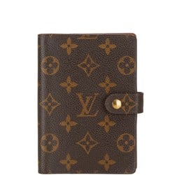 Louis Vuitton Monogram Agenda PM Notebook Cover R20005 Brown PVC Leather Women's LOUIS VUITTON