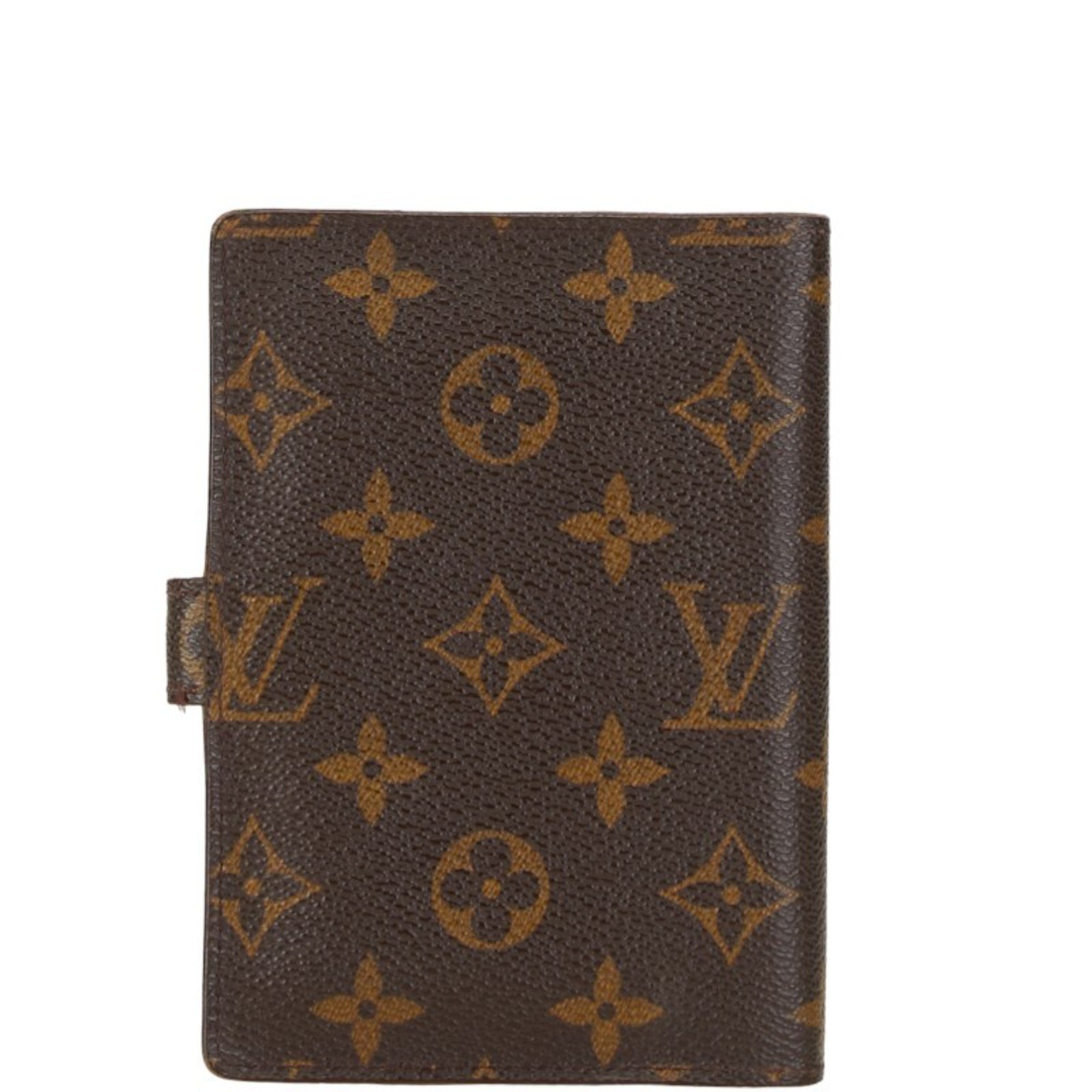 Louis Vuitton Monogram Agenda PM Notebook Cover R20005 Brown PVC Leather Women's LOUIS VUITTON