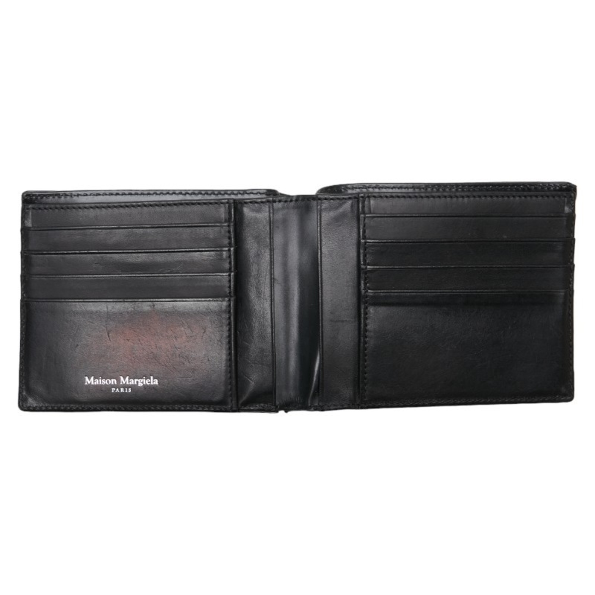 Maison Margiela Martin Margiela Bi-fold Wallet Compact Black Leather Women's MARTIN MARGIELA