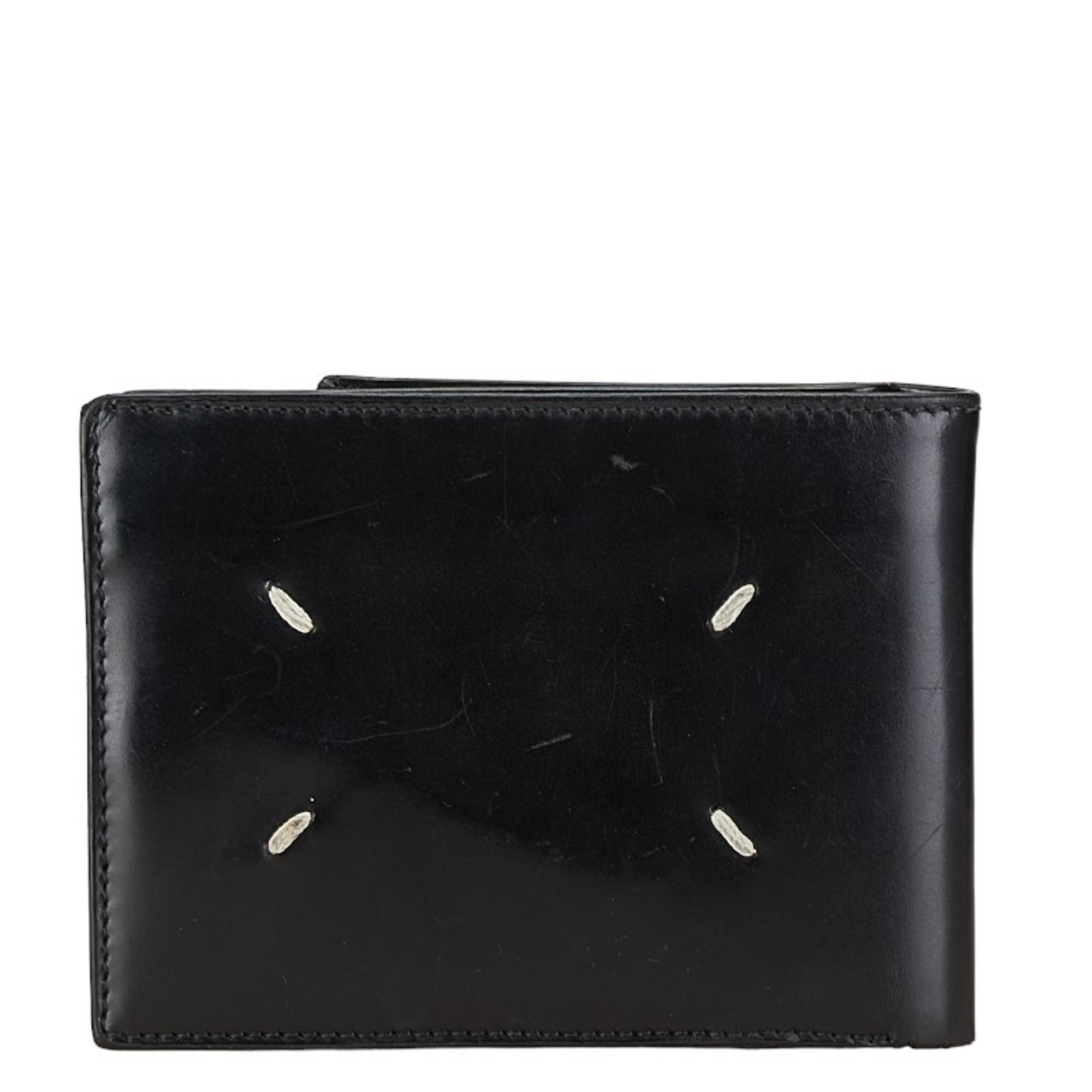 Maison Margiela Martin Margiela Bi-fold Wallet Compact Black Leather Women's MARTIN MARGIELA