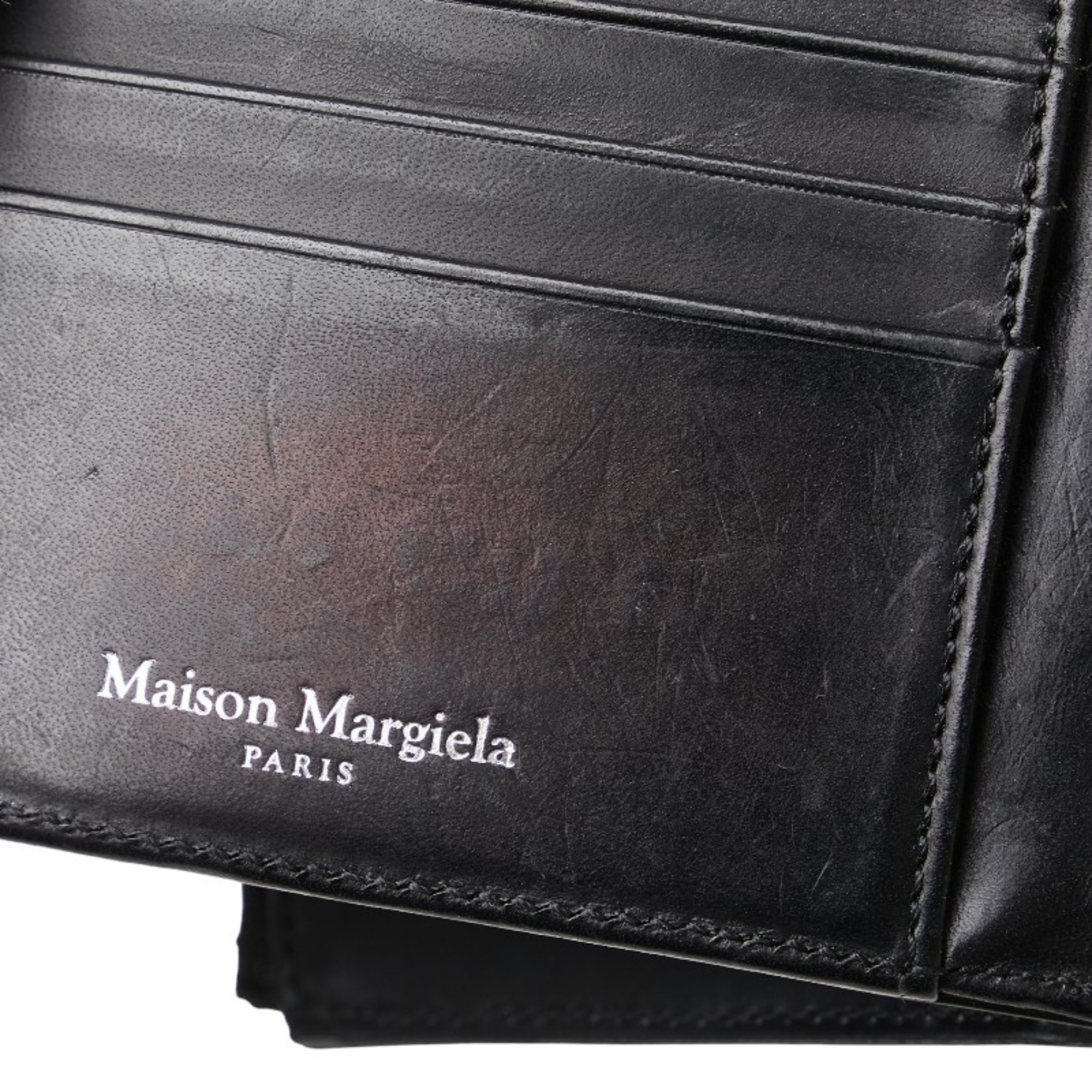 Maison Margiela Martin Margiela Bi-fold Wallet Compact Black Leather Women's MARTIN MARGIELA