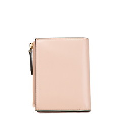 FENDI Bi-fold Wallet Compact Pink Leather Women's