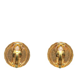 Chanel Color Stone Earrings Gold Plated Women's CHANEL