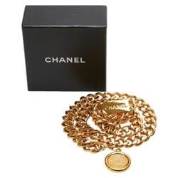 Chanel Coco Mark Medallion Plate Chain Belt Gold Plated Women's CHANEL