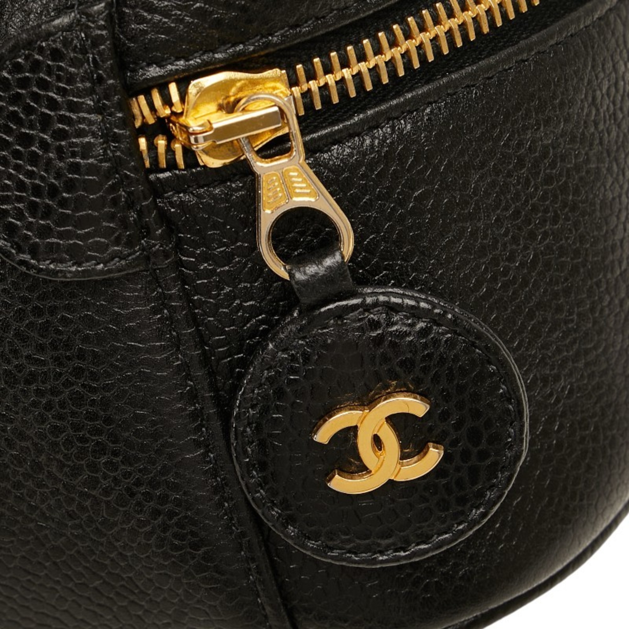 Chanel Coco Mark Vanity Bag Handbag Black Caviar Skin Women's CHANEL