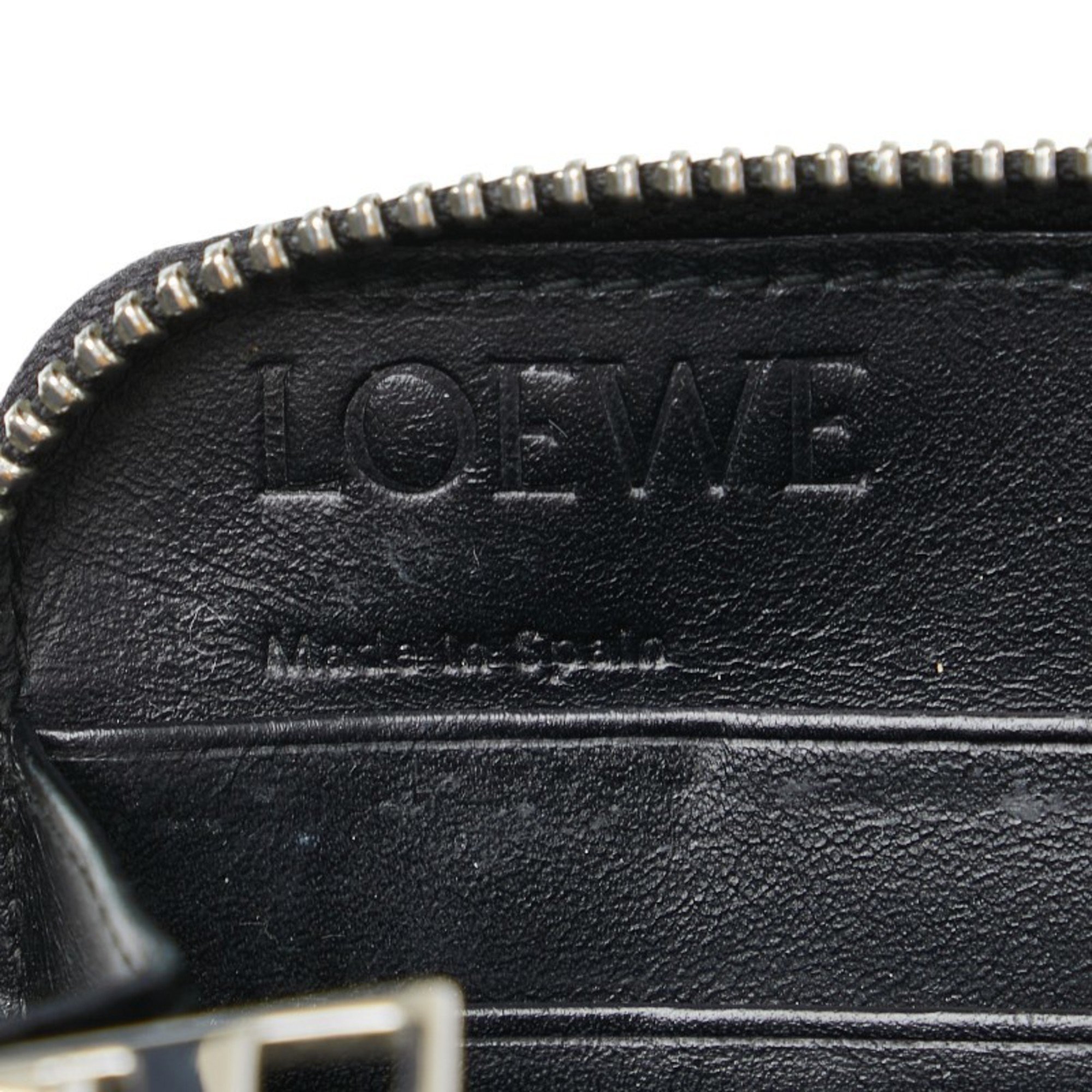 LOEWE Anagram Long Wallet Black Leather Women's